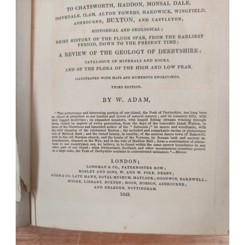 188 - RHODES E.  Peak Scenery or Excursions in Derbyshire. 3 Parts in one vol. Eng. plates. Quar... 