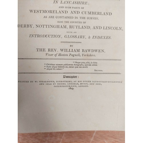 193 - BAWDWEN REV. WILLIAM.  A Translation of the Record Called Domesday so far as it Relates to the ... 