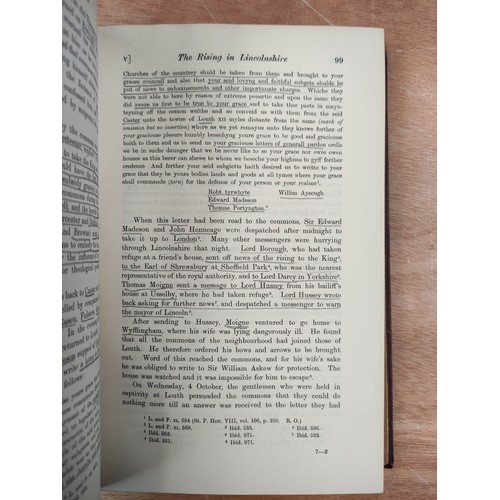 197 - DODDS M. H. & R.  The Pilgrimage of Grace & the Exeter Conspiracy. 2 vols. Red mor... 