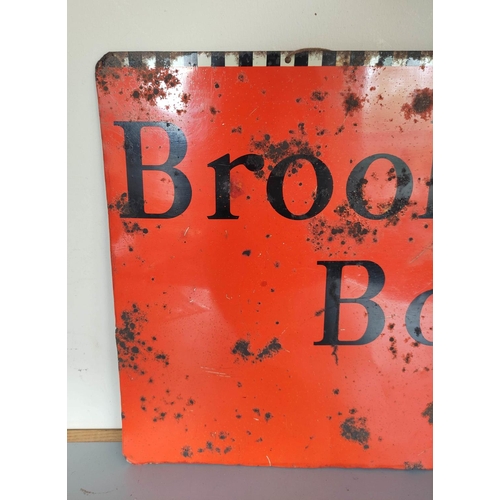 216 - Vintage 1930s/40s Brooke Bond Tea enamel advertising sign. Featuring company text against an orange ... 