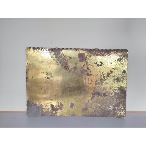 216 - Vintage 1930s/40s Brooke Bond Tea enamel advertising sign. Featuring company text against an orange ... 