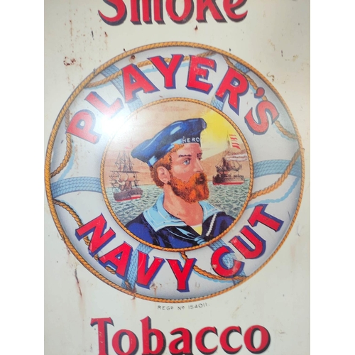 218 - Three vintage advertisement signs to include a large reproduction Player's Navy Cut Cigarettes sign ... 