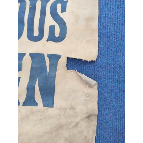 213 - Victorian canvas banner with the text 