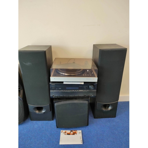 362 - Stereo Hi-Fi system comprising of a Philip's Electronic GA222 turntable, two Wharfedale standing spe... 