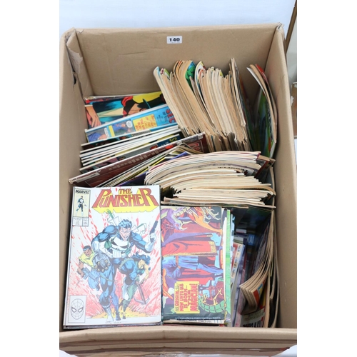 140 - A box of vintage comics to include Marvel and DC Comics including The Avengers (1974), The Punisher ... 