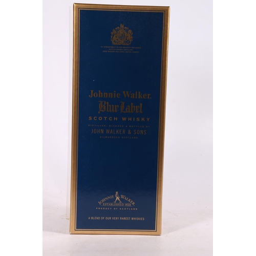 157 - JOHNNIE WALKER blue label blended Scotch whisky, sealed, 1l 43% abv, boxed.