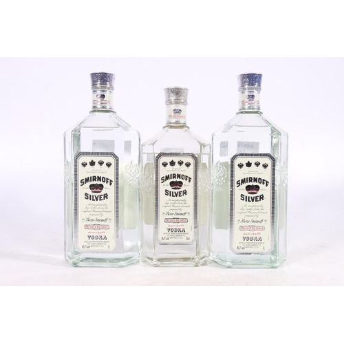 163 - SMIRNOFF Silver Private Reserve vodka 45.2% abv, two 1 litre bottles and one 75cl, (3).