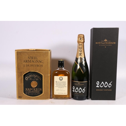 169 - Three bottles including MOET and CHANDON 2006 grand vintage Brut Champagne 12.5% abv 75cl boxed, ALL... 