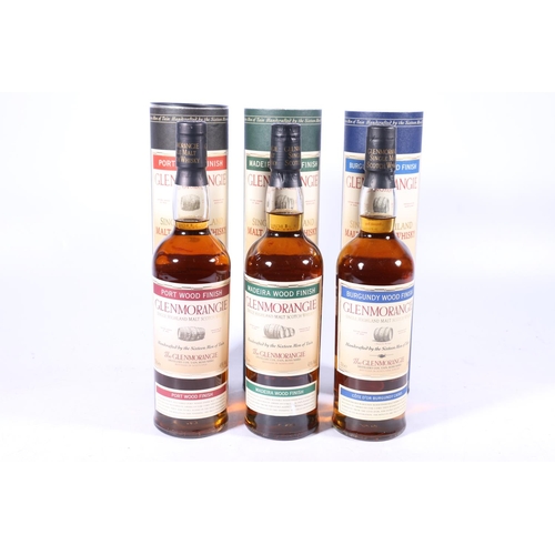 181 - Three bottles of GLENMORANGIE Highland single malt Scotch whisky from the 'Wood Finish' range i... 