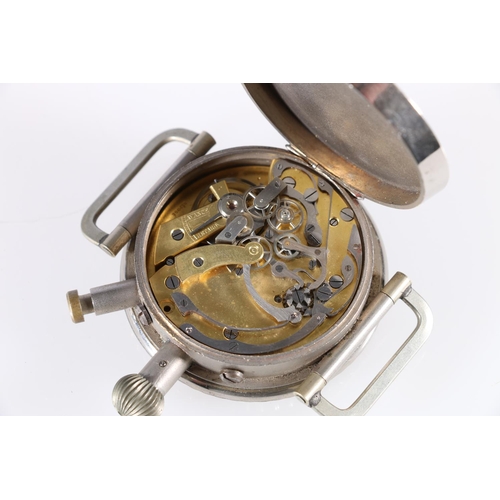 419 - WWII Leonidas 'Cronografa A Ritorno' military issue bomber's bomb timer chronograph, case diameter 5... 