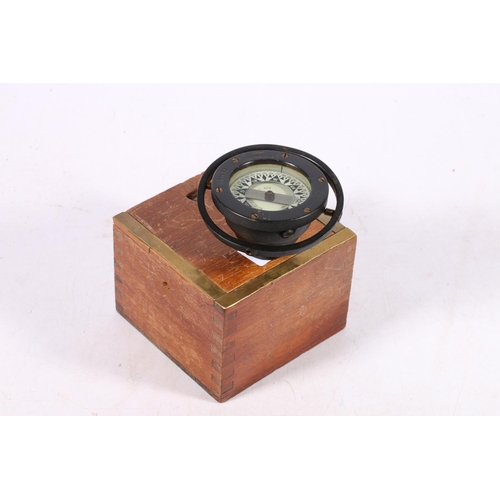 434 - C C Galbraith and Son of New York compass, the bezel stamped 'STAR BOSTON USA 30531' in fitted brass... 