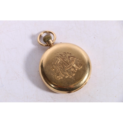 454 - 18ct gold cased full hunter keyless pocket watch by James Thomson of Dumfries, the dust cover with i... 