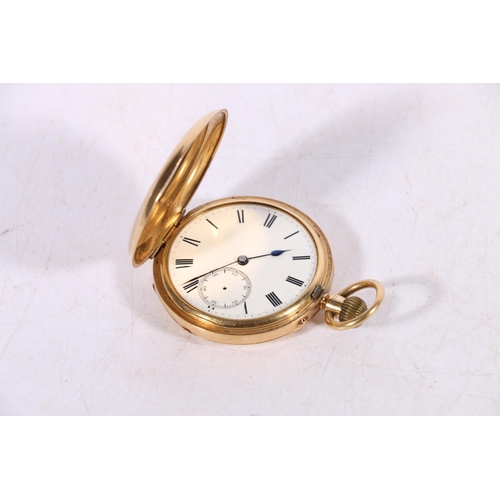 454 - 18ct gold cased full hunter keyless pocket watch by James Thomson of Dumfries, the dust cover with i... 