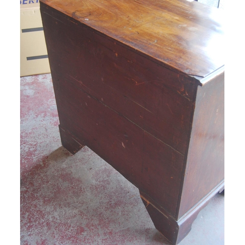 337 - George III mahogany bachelor's chest of four graduated drawers, on bracket feet, 84cm high, 86cm wid... 