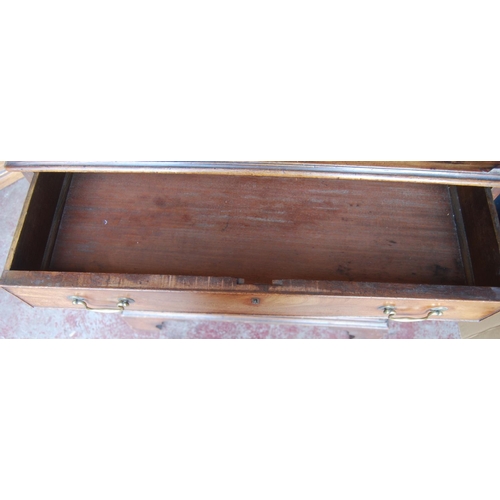 337 - George III mahogany bachelor's chest of four graduated drawers, on bracket feet, 84cm high, 86cm wid... 