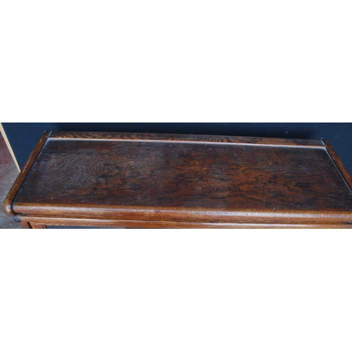 338 - Globe Wernicke oak stacking bookcase, with three glazed sections, on base, with label to each sectio... 