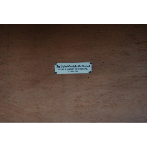 340 - Globe Wernicke oak stacking bookcase, with four glazed sections, on base, with label to each section... 