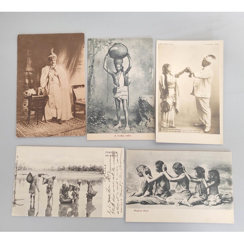 203 - Bag containing over 100 early 20th century postcards mostly of egyptian, Indian & middle eastern... 