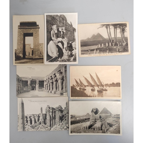 203 - Bag containing over 100 early 20th century postcards mostly of egyptian, Indian & middle eastern... 