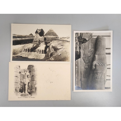 203 - Bag containing over 100 early 20th century postcards mostly of egyptian, Indian & middle eastern... 
