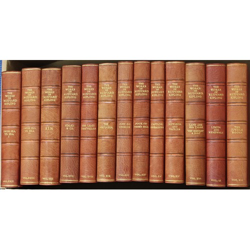 200 - KIPLING RUDYARD.  The Sussex Edition of the Complete Works in Prose & Verse. 35 vols. Ltd. ed. 4... 