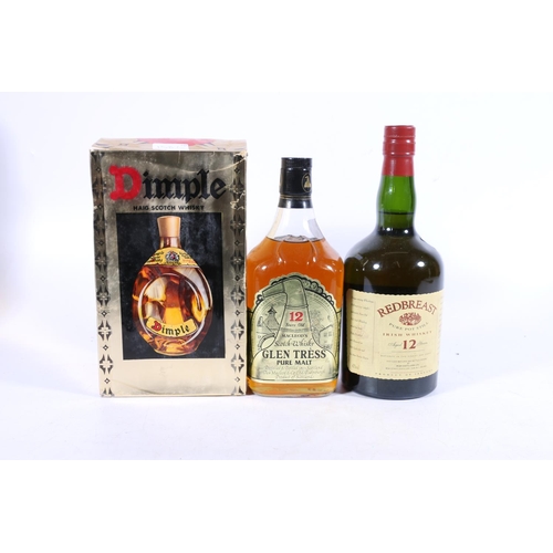 158L - MACLEOD'S GLEN TRESS 12 year old pure malt Scotch whisky 75cl 43% abv, HAIG'S DIMPLE blended Scotch ... 