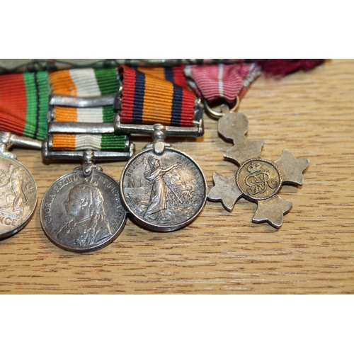 447 - Miniature medals including Victoria Cross, OBE, Boer War Queen's South Africa medal with South Afric... 