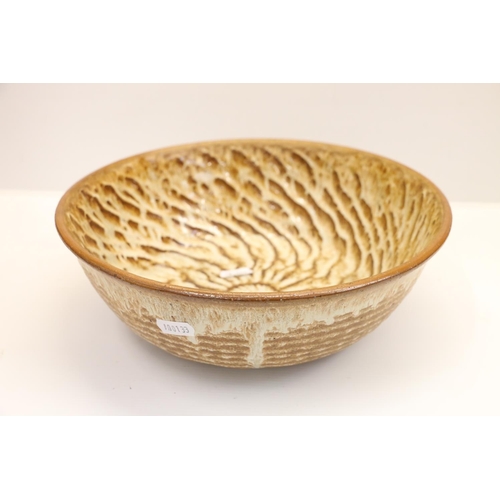 Studio Pottery bowl signed 'J R', 27cm diameter.
