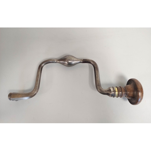 220 - Two Victorian steel hand drills with hard wood hand rests. The first by Buck is stamped W.R Hide tow... 