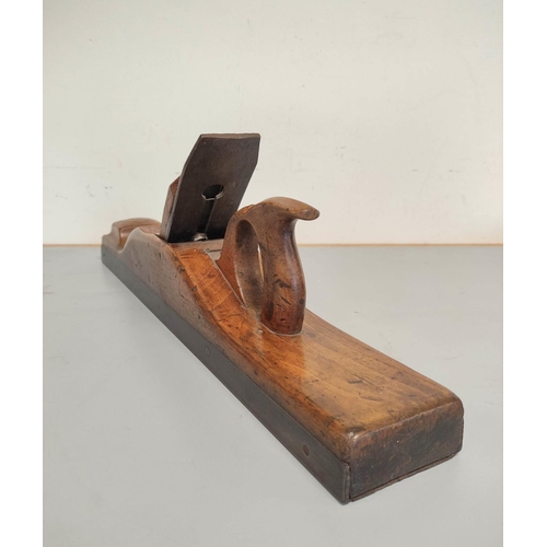 221 - Antique Victorian jointer plane of hardwood (likely maple) construction with blade by Mathieson &amp... 