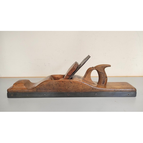 221 - Antique Victorian jointer plane of hardwood (likely maple) construction with blade by Mathieson &amp... 