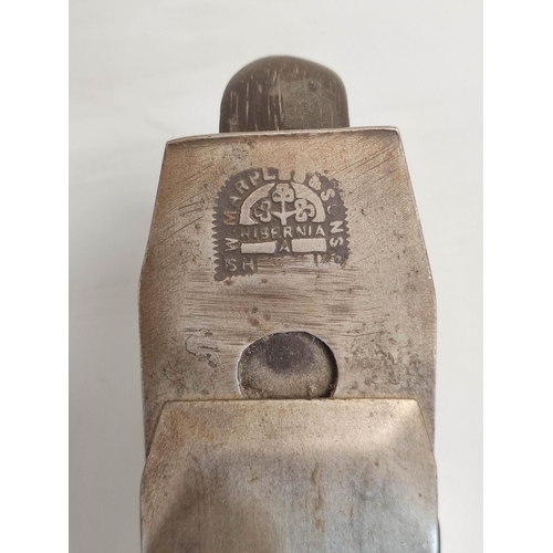 222 - Two early 20th century woodworking smoothing planes. One by W Marples & Sons Hibernia with steel... 