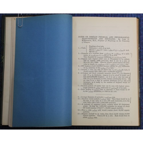 62 - Scientific Papers.  Bound vol. in green half calf of 8 papers from Cambridge Philosophical... 