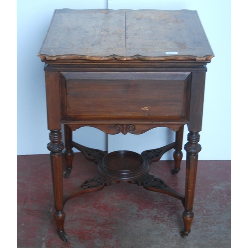 343 - 'The Eclipse' patent mahogany cocktail/drinks cabinet, patent no. 15398, the two-division top openin... 