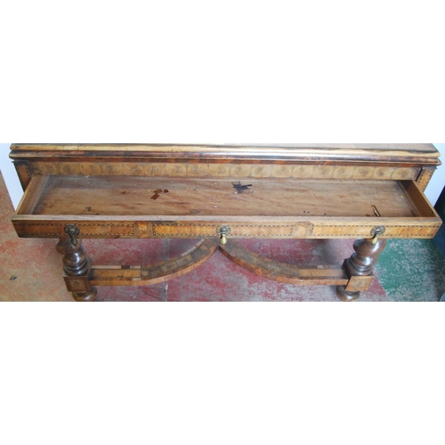 352 - Walnut inlaid desk in the William & Mary taste, decorated all over with oyster walnut-style pane... 