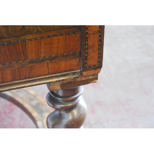 352 - Walnut inlaid desk in the William & Mary taste, decorated all over with oyster walnut-style pane... 