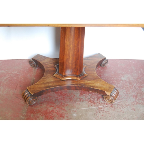 365 - Late Regency mahogany sofa table in the manner of Gillows, the rectangular top with drop ends above ... 