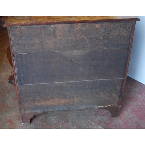 367 - Early 19th century Dutch walnut bombé chest of four graduated drawers, on ball and claw feet, 78cm h... 