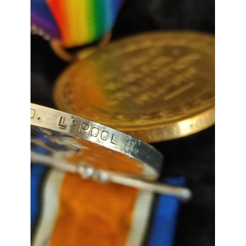 145 - WW1- Mons Star medal trio awarded to PTE G.R Bird 9094 Liverpool Regiment comprising of a 1914 Mons ... 