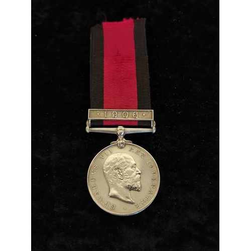 147 - Edwardian Natal- 1906 Natal Medal with clasp awarded to PTE M.Cherry Durban Light Infantry with acco... 