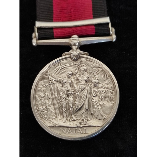 147 - Edwardian Natal- 1906 Natal Medal with clasp awarded to PTE M.Cherry Durban Light Infantry with acco... 