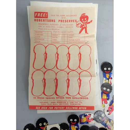 215 - Robertson's Preserves: Quantity of vintage paper Golliwog tokens and six paper forms. Approximately ... 