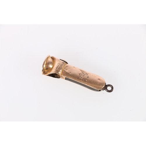 130 - 9ct gold cigar cutter, London, 12.3g.