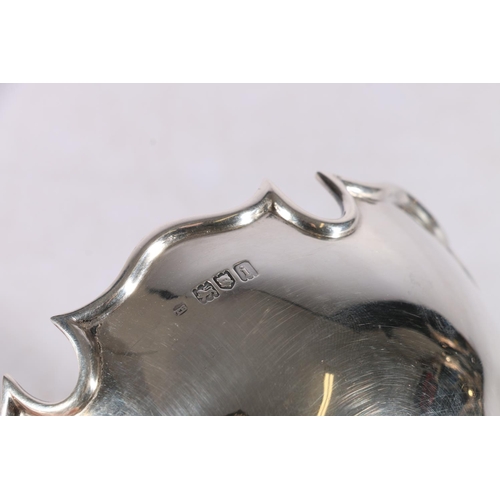 15 - Small silver rose bowl, circular with moulded shaped rim on a moulded circular foot, Thomas Bradbury... 