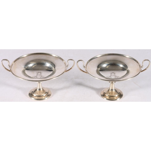 4 - Pair of Edwardian sterling silver twin-handled tazza, Holland, Aldwinckle & Slater, London, 247g... 