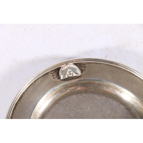 49 - Danish silver round shallow trinket dish, underside stamped 428A, Georg Jenson Denmark sterling, 10c... 