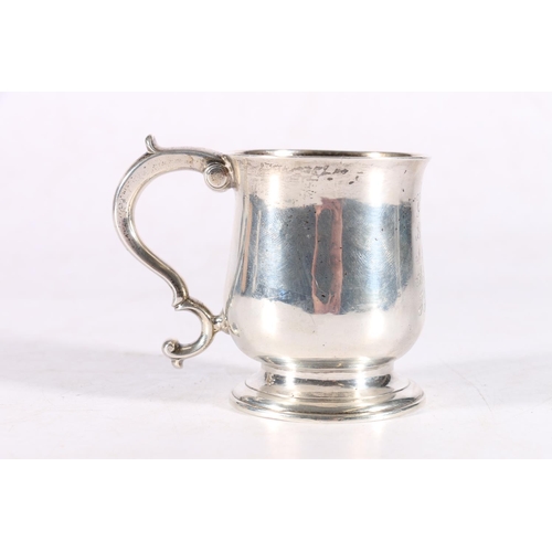 65 - Probably Hugh Gordon, Edinburgh, 1740, silver christening mug, hallmark G.F, possibly that of George... 