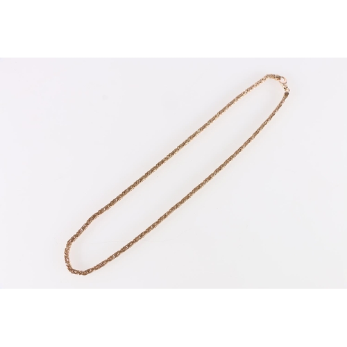 71 - 9ct gold fancy link neck chain 56cm long, 38.5g.