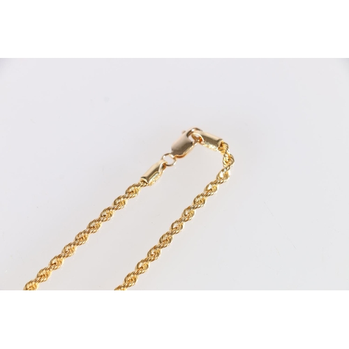 72 - 18ct gold rope twist neck chain, the clasp stamped '750', 56cm long, 6.5g.