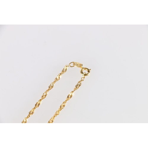 73 - 18ct gold flattened curb link neck chain, the hoop stamped '750'  51cm long, 6.0g.